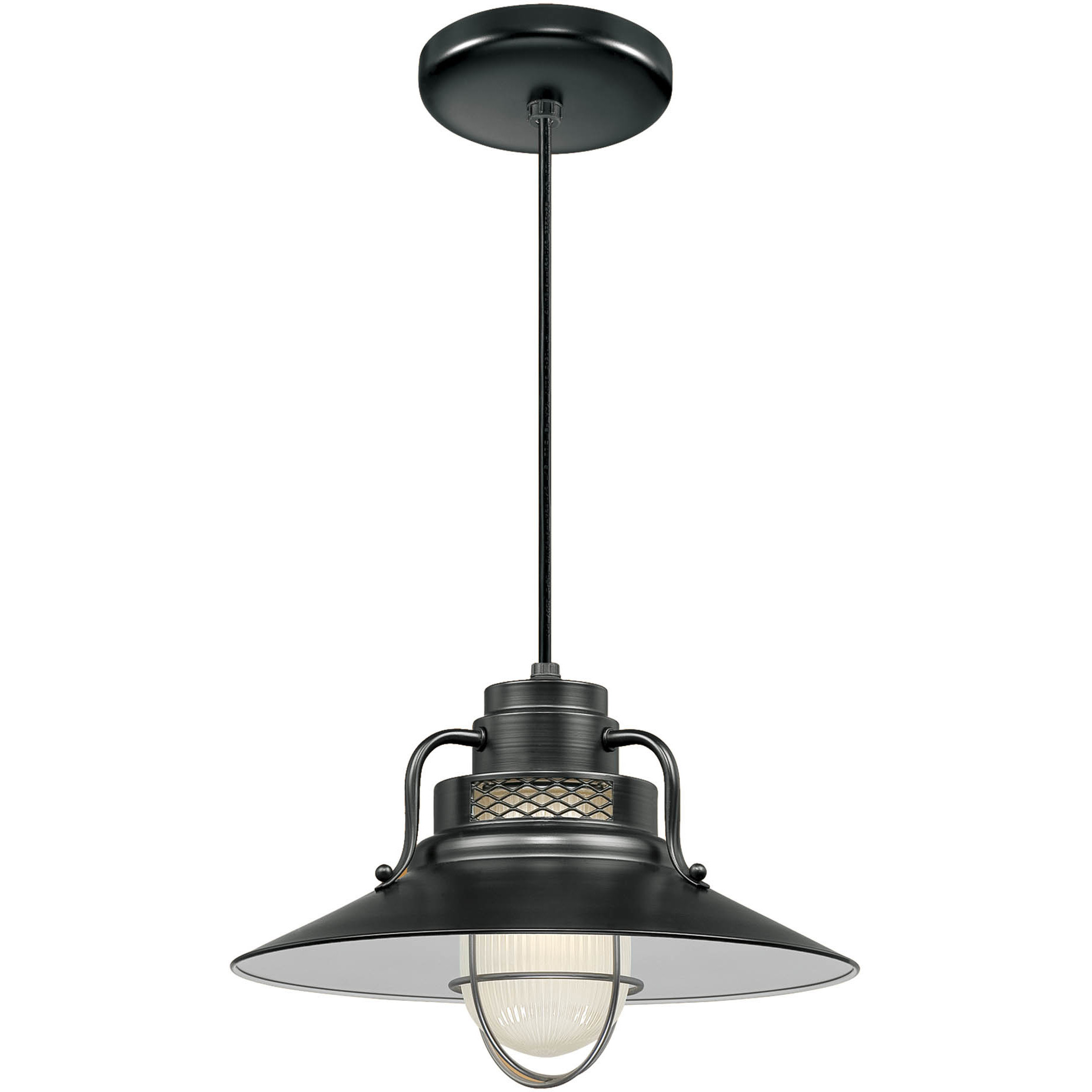 R Series 1 Light 14 inch Satin Black Pendant Ceiling Light